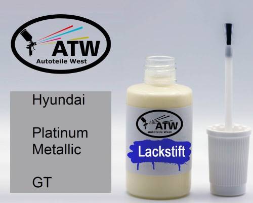 Hyundai, Platinum Metallic, GT: 20ml Lackstift, von ATW Autoteile West.